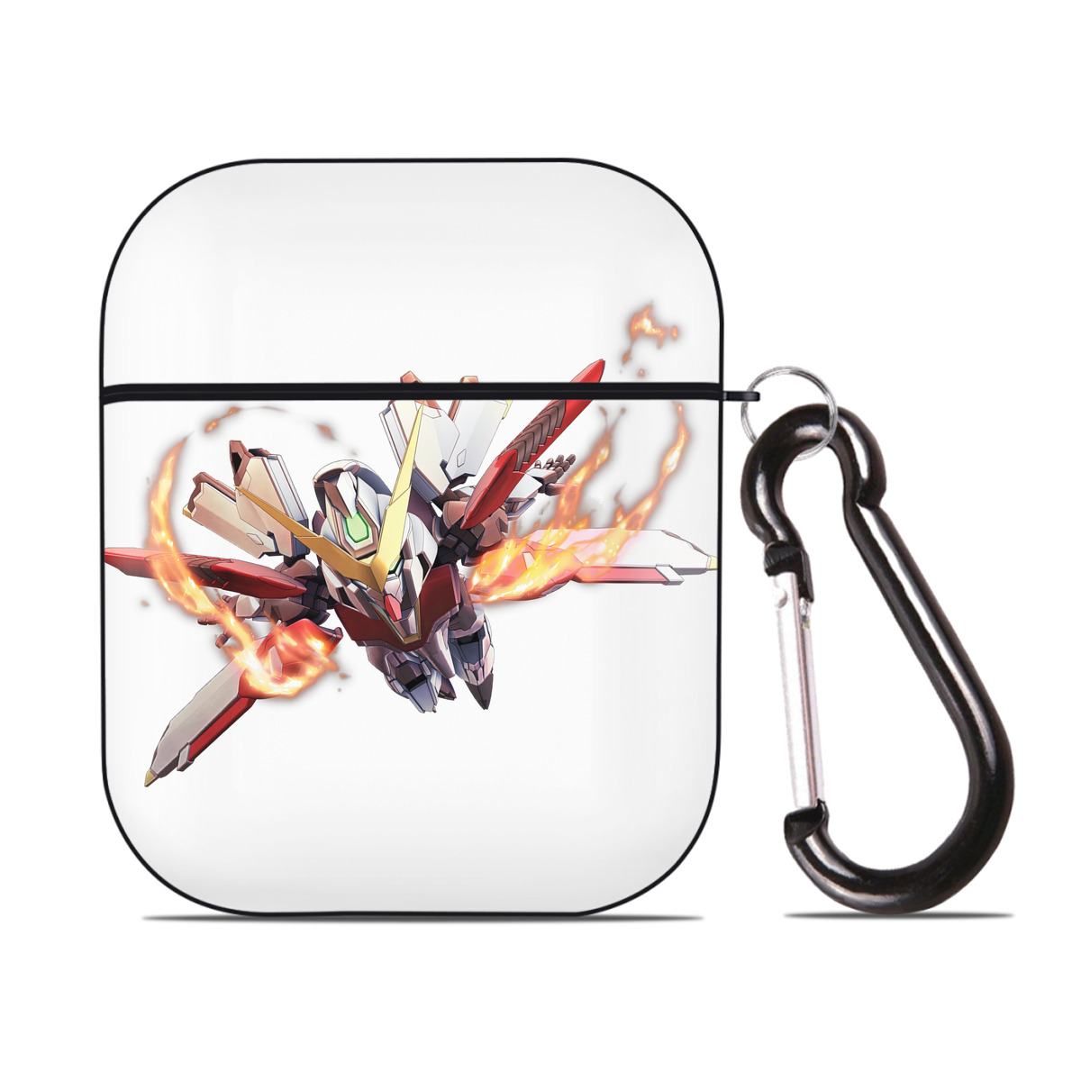 （画像用） 機動戦士ガンダム Mobile Suit Gundam AirPods 第2世代保護ケース ハードシェル ブラック 耐衝撃・防指紋・カラビナ付き