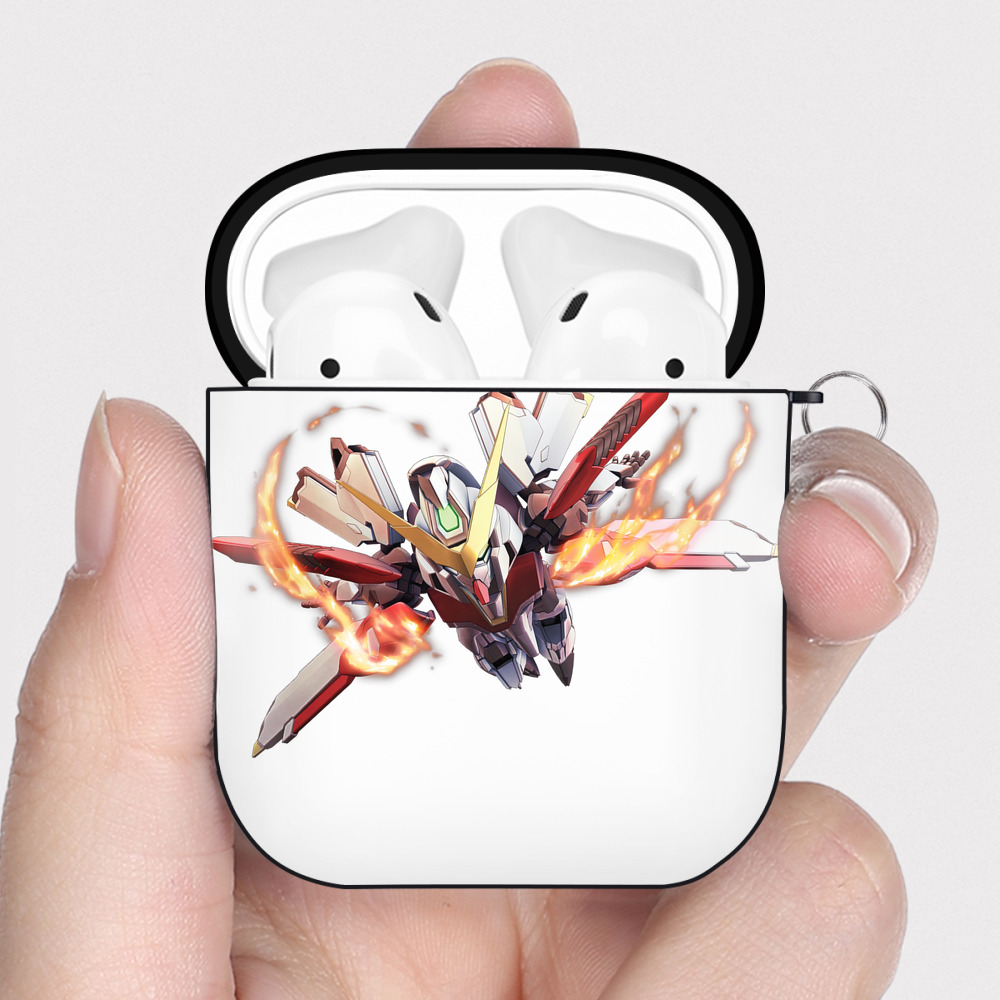 （画像用） 機動戦士ガンダム Mobile Suit Gundam AirPods 第2世代保護ケース ハードシェル ブラック 耐衝撃・防指紋・カラビナ付き