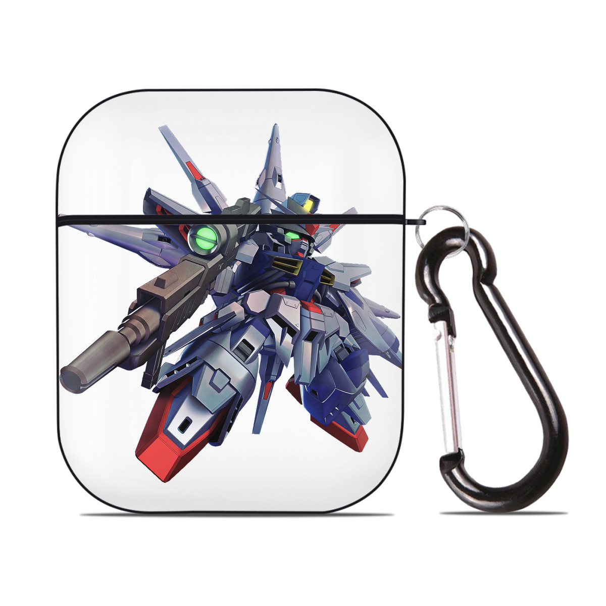 （画像用） 機動戦士ガンダム Mobile Suit Gundam AirPods 第2世代保護ケース ハードシェル ブラック 耐衝撃・防指紋・カラビナ付き