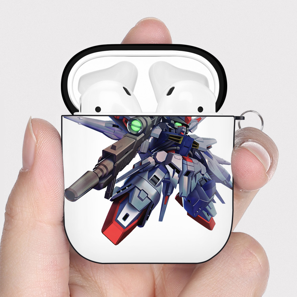 （画像用） 機動戦士ガンダム Mobile Suit Gundam AirPods 第2世代保護ケース ハードシェル ブラック 耐衝撃・防指紋・カラビナ付き