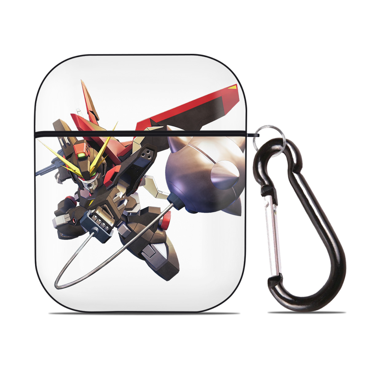 （画像用） 機動戦士ガンダム Mobile Suit Gundam AirPods 第2世代保護ケース ハードシェル ブラック 耐衝撃・防指紋・カラビナ付き