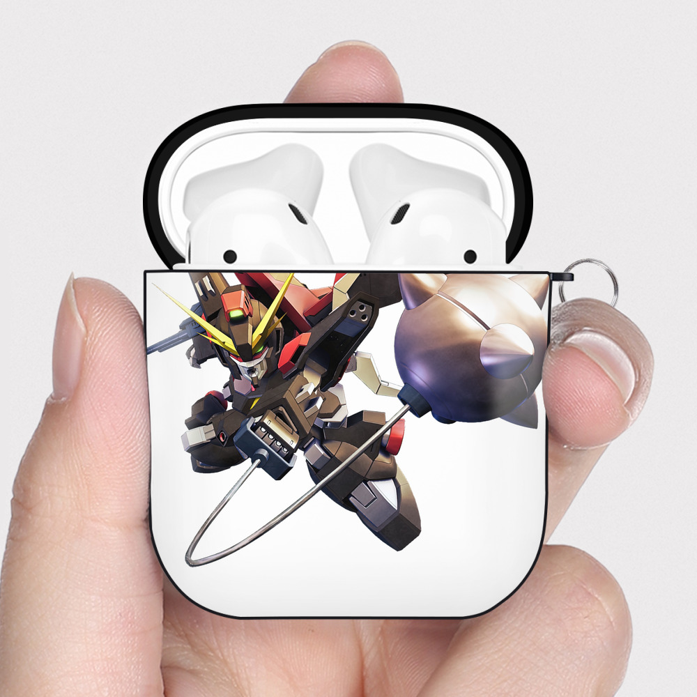 （画像用） 機動戦士ガンダム Mobile Suit Gundam AirPods 第2世代保護ケース ハードシェル ブラック 耐衝撃・防指紋・カラビナ付き