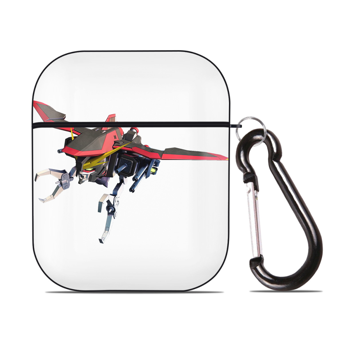 （画像用） 機動戦士ガンダム Mobile Suit Gundam AirPods 第2世代保護ケース ハードシェル ブラック 耐衝撃・防指紋・カラビナ付き