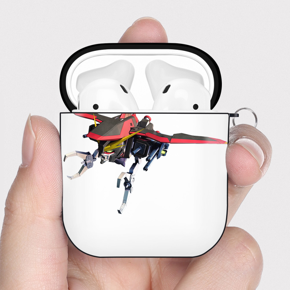 （画像用） 機動戦士ガンダム Mobile Suit Gundam AirPods 第2世代保護ケース ハードシェル ブラック 耐衝撃・防指紋・カラビナ付き