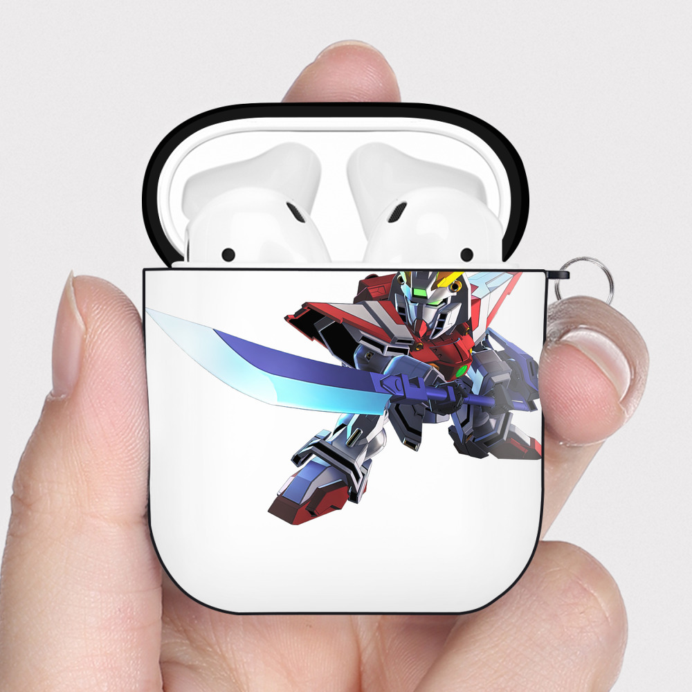 （画像用） 機動戦士ガンダム Mobile Suit Gundam AirPods 第2世代保護ケース ハードシェル ブラック 耐衝撃・防指紋・カラビナ付き