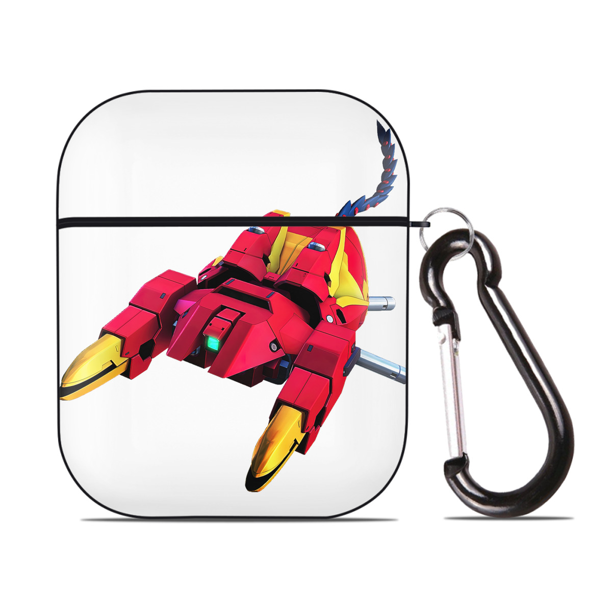 （画像用） 機動戦士ガンダム Mobile Suit Gundam AirPods 第2世代保護ケース ハードシェル ブラック 耐衝撃・防指紋・カラビナ付き