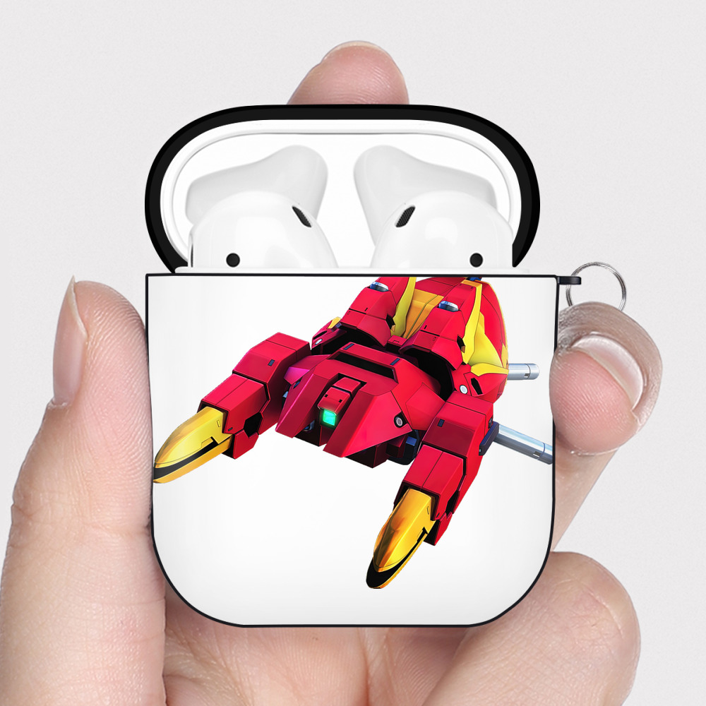 （画像用） 機動戦士ガンダム Mobile Suit Gundam AirPods 第2世代保護ケース ハードシェル ブラック 耐衝撃・防指紋・カラビナ付き