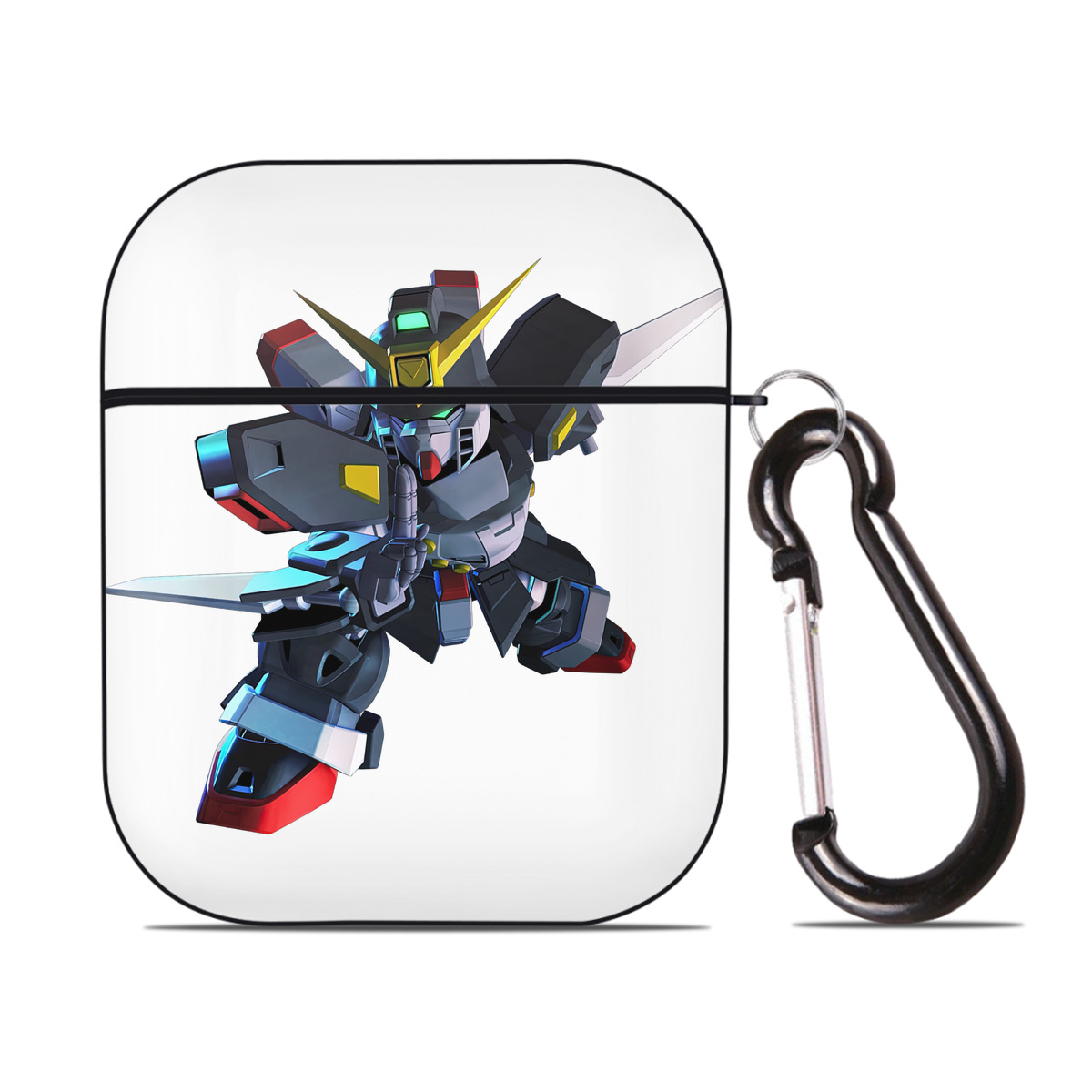 （画像用） 機動戦士ガンダム Mobile Suit Gundam AirPods 第2世代保護ケース ハードシェル ブラック 耐衝撃・防指紋・カラビナ付き