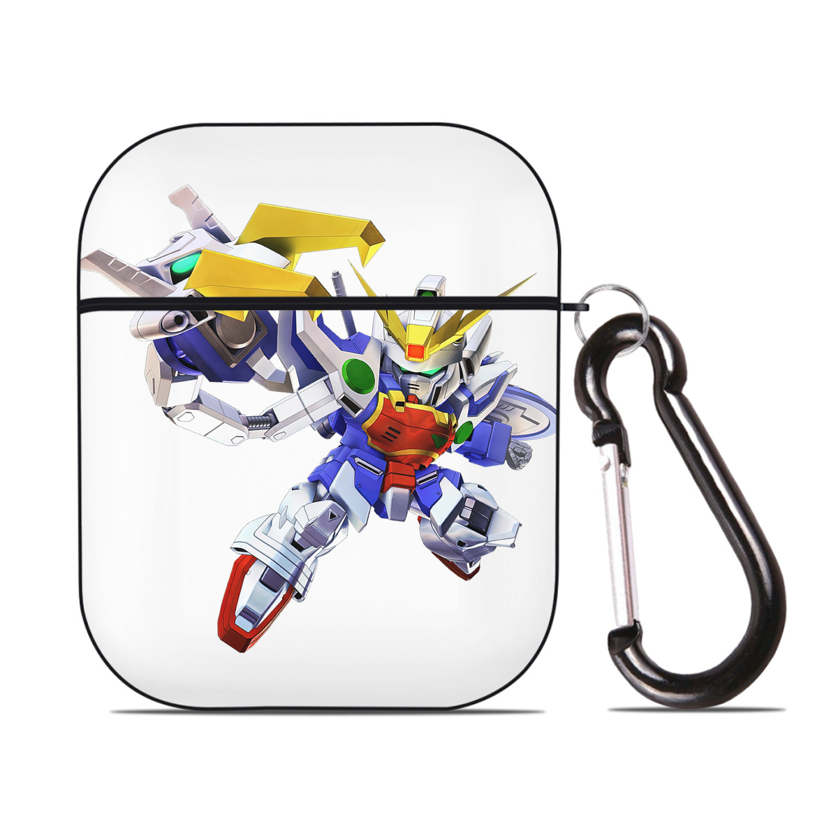 （画像用） 機動戦士ガンダム Mobile Suit Gundam AirPods 第2世代保護ケース ハードシェル ブラック 耐衝撃・防指紋・カラビナ付き