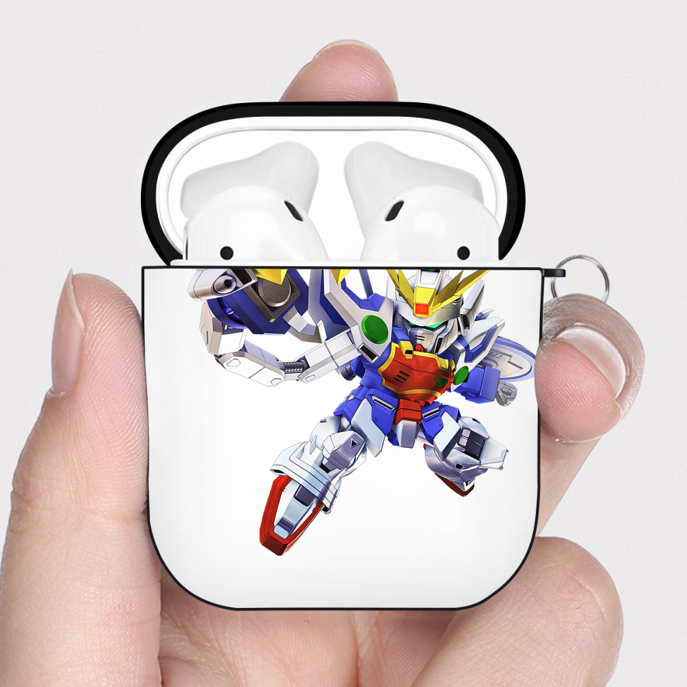 （画像用） 機動戦士ガンダム Mobile Suit Gundam AirPods 第2世代保護ケース ハードシェル ブラック 耐衝撃・防指紋・カラビナ付き