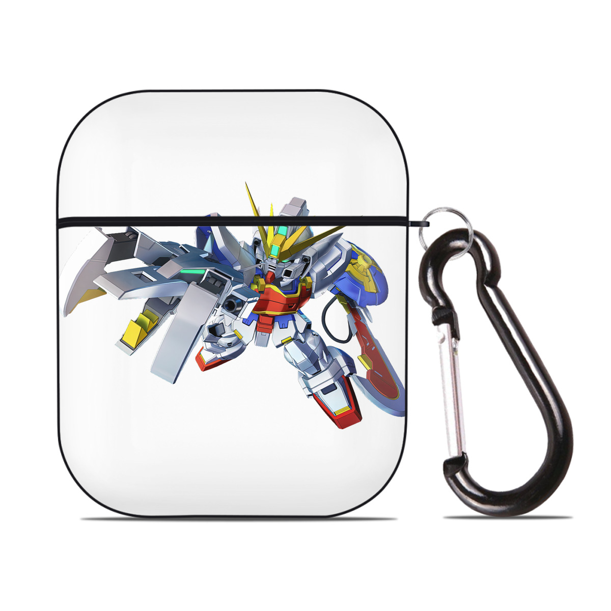 （画像用） 機動戦士ガンダム Mobile Suit Gundam AirPods 第2世代保護ケース ハードシェル ブラック 耐衝撃・防指紋・カラビナ付き