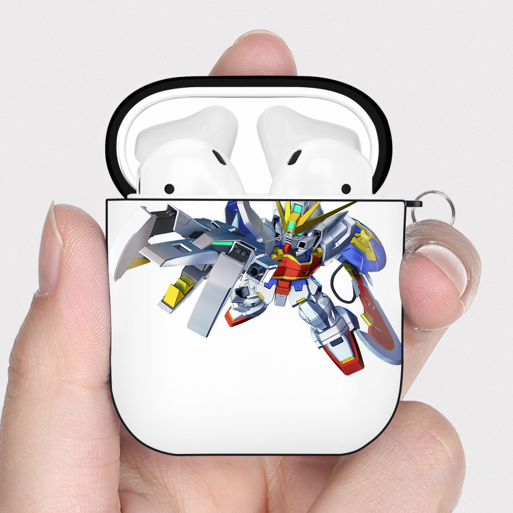 （画像用） 機動戦士ガンダム Mobile Suit Gundam AirPods 第2世代保護ケース ハードシェル ブラック 耐衝撃・防指紋・カラビナ付き