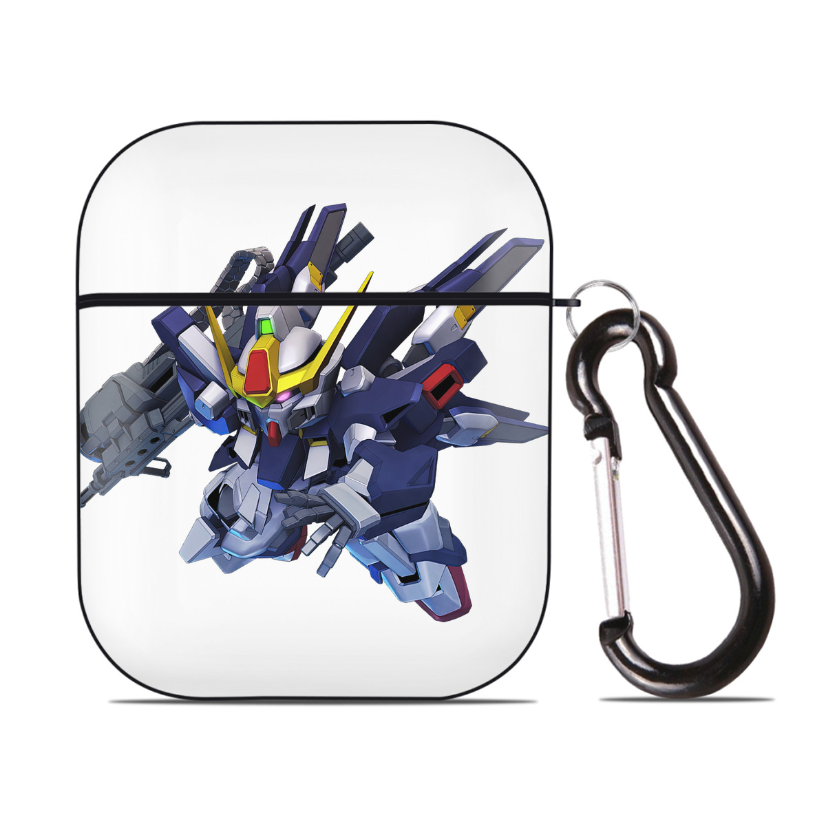 （画像用） 機動戦士ガンダム Mobile Suit Gundam AirPods 第2世代保護ケース ハードシェル ブラック 耐衝撃・防指紋・カラビナ付き