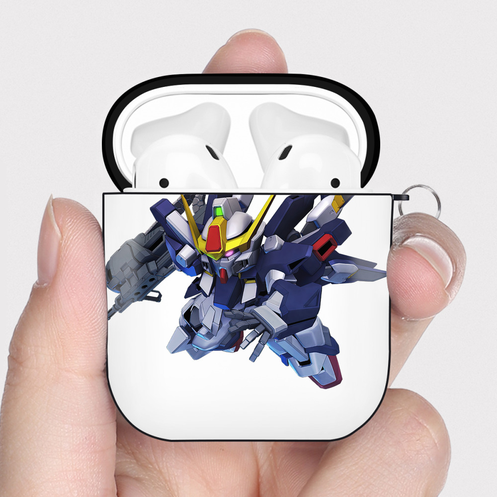 （画像用） 機動戦士ガンダム Mobile Suit Gundam AirPods 第2世代保護ケース ハードシェル ブラック 耐衝撃・防指紋・カラビナ付き