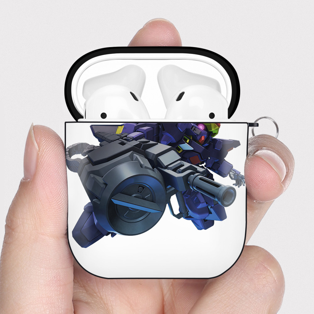 （画像用） 機動戦士ガンダム Mobile Suit Gundam AirPods 第2世代保護ケース ハードシェル ブラック 耐衝撃・防指紋・カラビナ付き