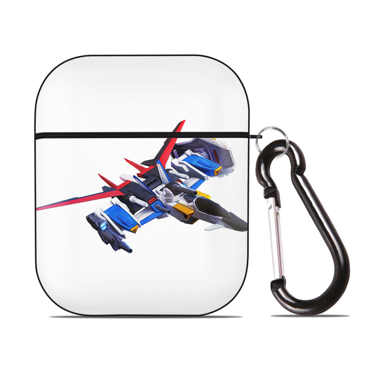 （画像用） 機動戦士ガンダム Mobile Suit Gundam AirPods 第2世代保護ケース ハードシェル ブラック 耐衝撃・防指紋・カラビナ付き