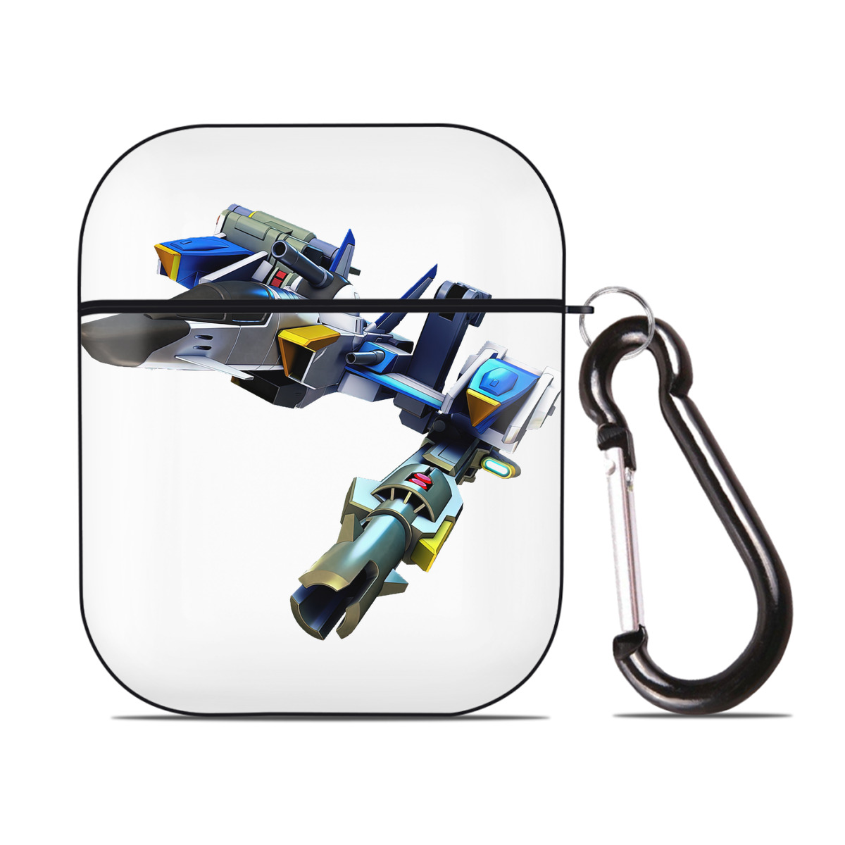 （画像用） 機動戦士ガンダム Mobile Suit Gundam AirPods 第2世代保護ケース ハードシェル ブラック 耐衝撃・防指紋・カラビナ付き