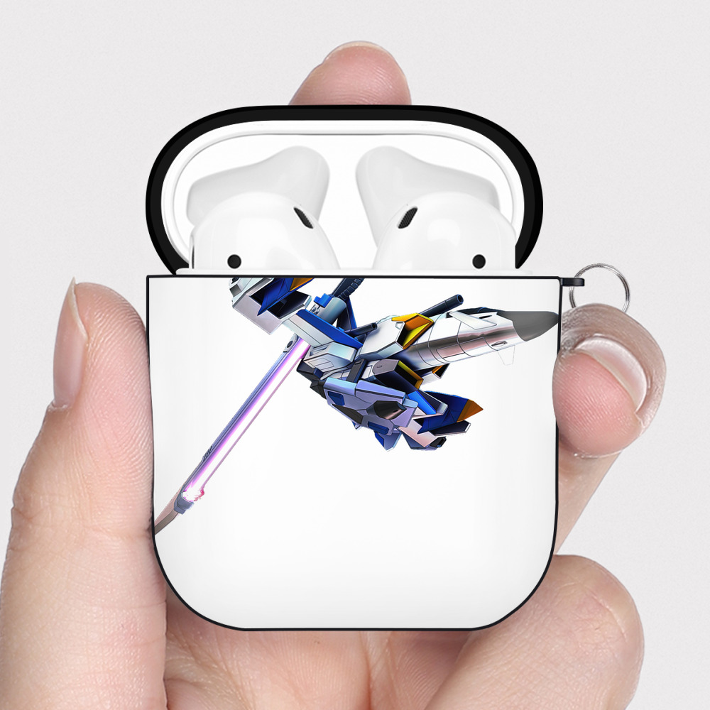 （画像用） 機動戦士ガンダム Mobile Suit Gundam AirPods 第2世代保護ケース ハードシェル ブラック 耐衝撃・防指紋・カラビナ付き