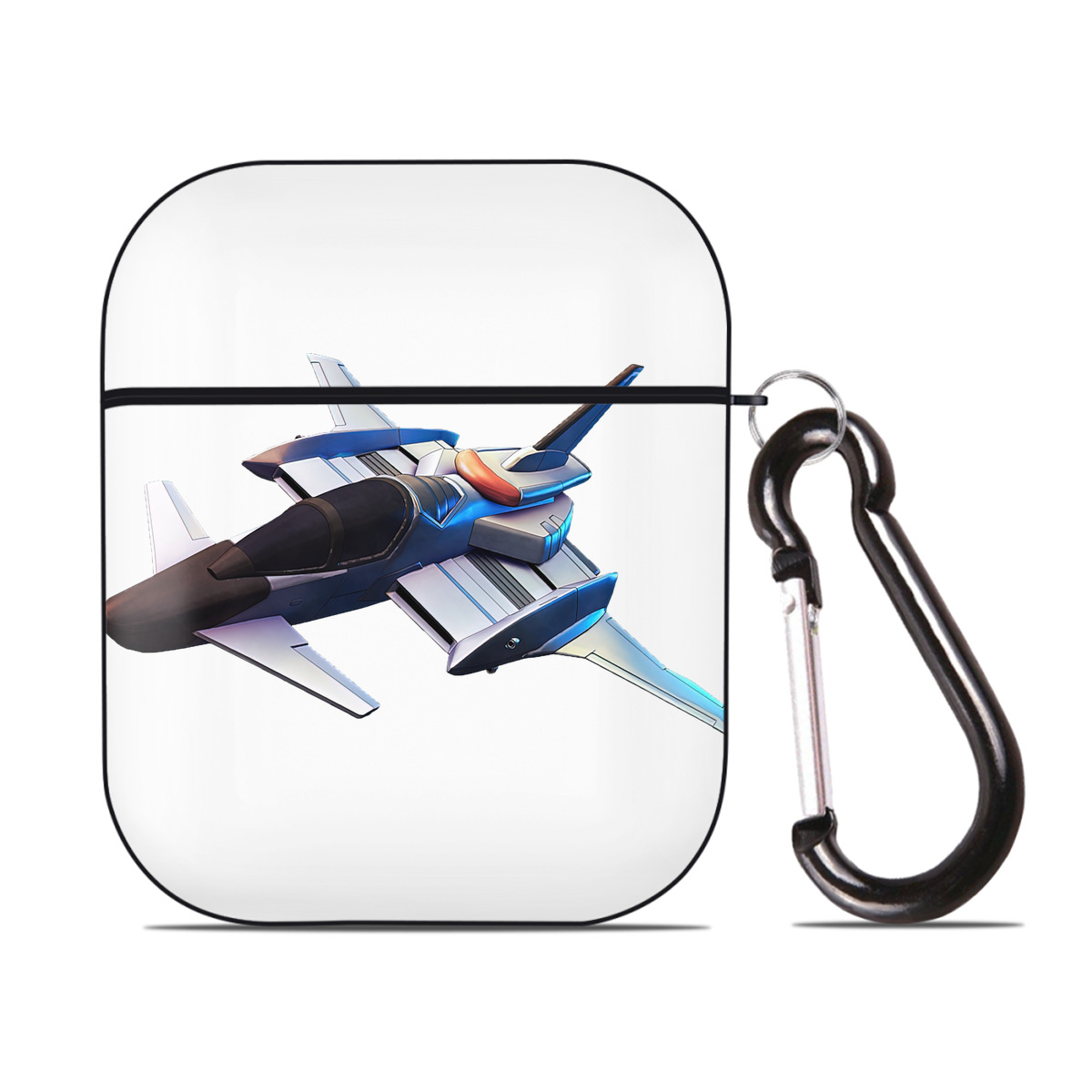 （画像用） 機動戦士ガンダム Mobile Suit Gundam AirPods 第2世代保護ケース ハードシェル ブラック 耐衝撃・防指紋・カラビナ付き