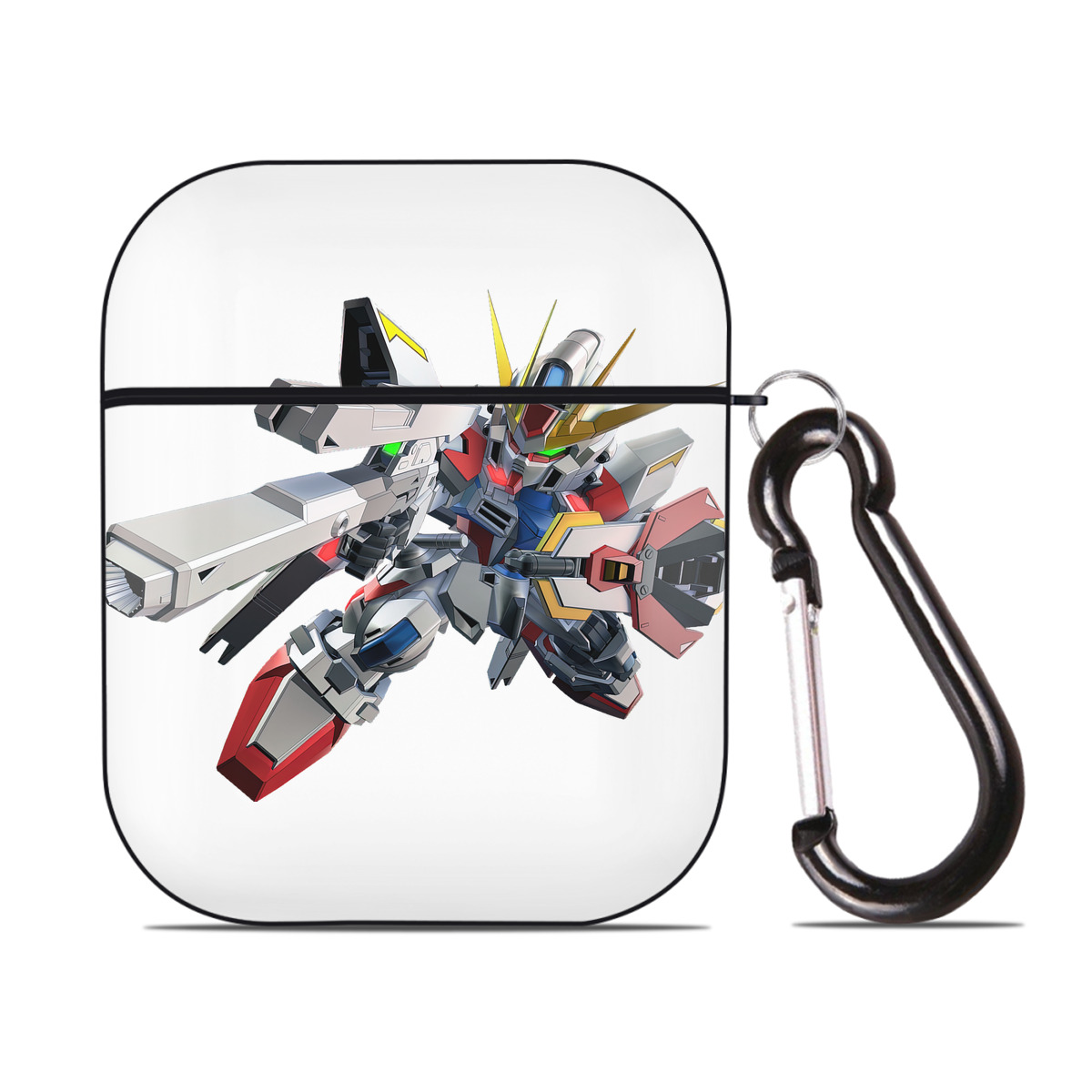 （画像用） 機動戦士ガンダム Mobile Suit Gundam AirPods 第2世代保護ケース ハードシェル ブラック 耐衝撃・防指紋・カラビナ付き