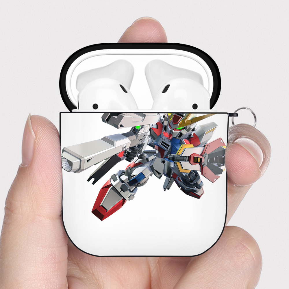 （画像用） 機動戦士ガンダム Mobile Suit Gundam AirPods 第2世代保護ケース ハードシェル ブラック 耐衝撃・防指紋・カラビナ付き