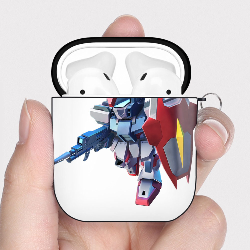 （画像用） 機動戦士ガンダム Mobile Suit Gundam AirPods 第2世代保護ケース ハードシェル ブラック 耐衝撃・防指紋・カラビナ付き