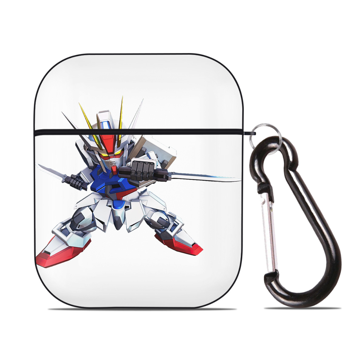 （画像用） 機動戦士ガンダム Mobile Suit Gundam AirPods 第2世代保護ケース ハードシェル ブラック 耐衝撃・防指紋・カラビナ付き