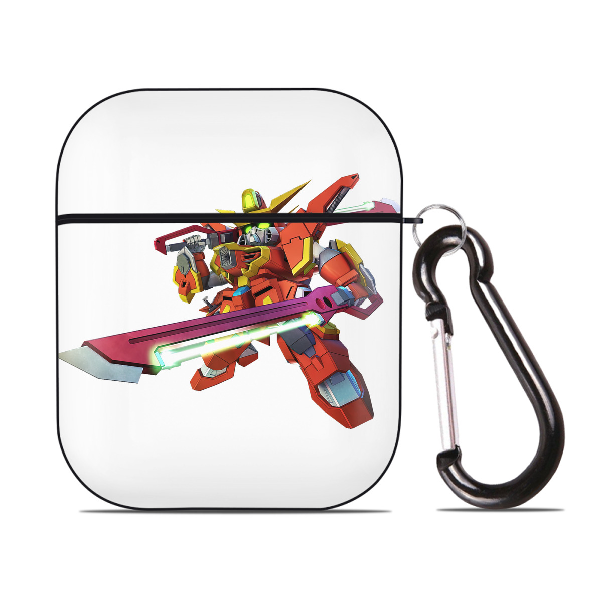 （画像用） 機動戦士ガンダム Mobile Suit Gundam AirPods 第2世代保護ケース ハードシェル ブラック 耐衝撃・防指紋・カラビナ付き
