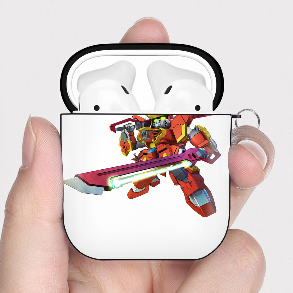 （画像用） 機動戦士ガンダム Mobile Suit Gundam AirPods 第2世代保護ケース ハードシェル ブラック 耐衝撃・防指紋・カラビナ付き