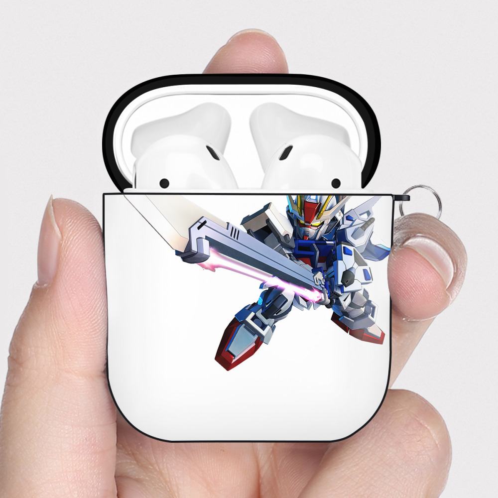 （画像用） 機動戦士ガンダム Mobile Suit Gundam AirPods 第2世代保護ケース ハードシェル ブラック 耐衝撃・防指紋・カラビナ付き