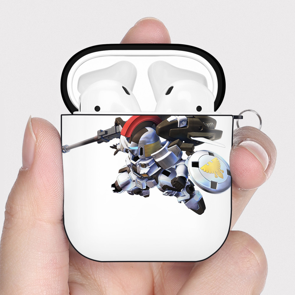 （画像用） 機動戦士ガンダム Mobile Suit Gundam AirPods 第2世代保護ケース ハードシェル ブラック 耐衝撃・防指紋・カラビナ付き