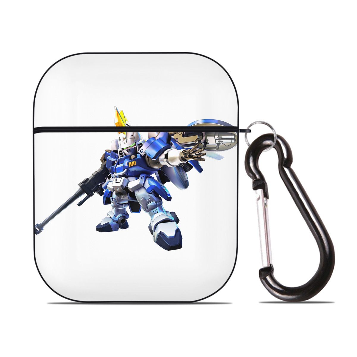 （画像用） 機動戦士ガンダム Mobile Suit Gundam AirPods 第2世代保護ケース ハードシェル ブラック 耐衝撃・防指紋・カラビナ付き