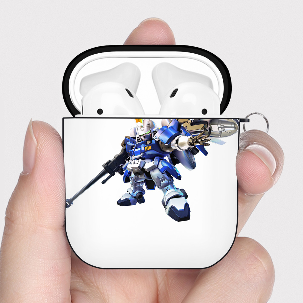 （画像用） 機動戦士ガンダム Mobile Suit Gundam AirPods 第2世代保護ケース ハードシェル ブラック 耐衝撃・防指紋・カラビナ付き