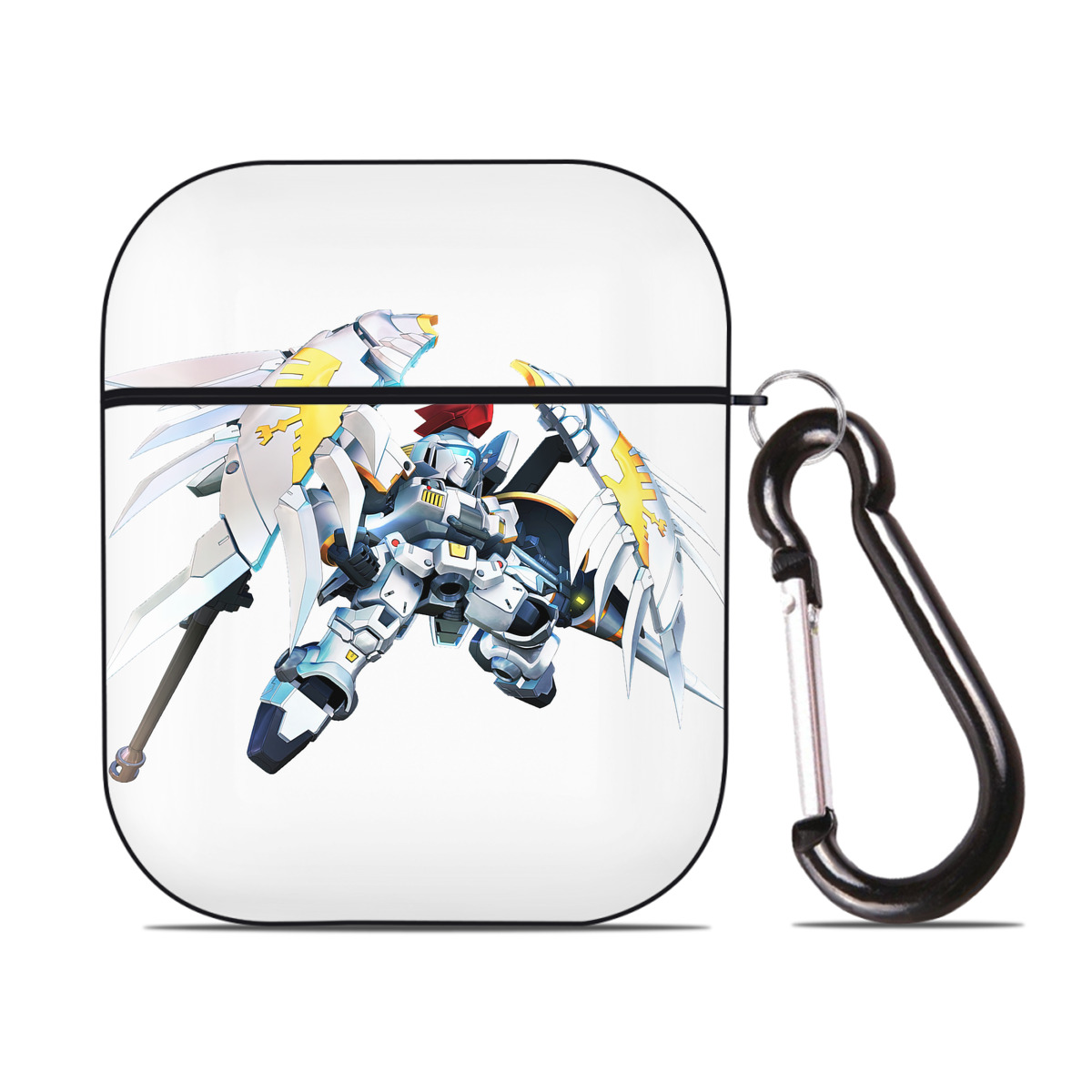 （画像用） 機動戦士ガンダム Mobile Suit Gundam AirPods 第2世代保護ケース ハードシェル ブラック 耐衝撃・防指紋・カラビナ付き