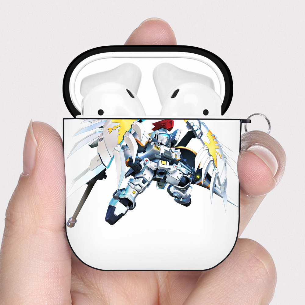 （画像用） 機動戦士ガンダム Mobile Suit Gundam AirPods 第2世代保護ケース ハードシェル ブラック 耐衝撃・防指紋・カラビナ付き