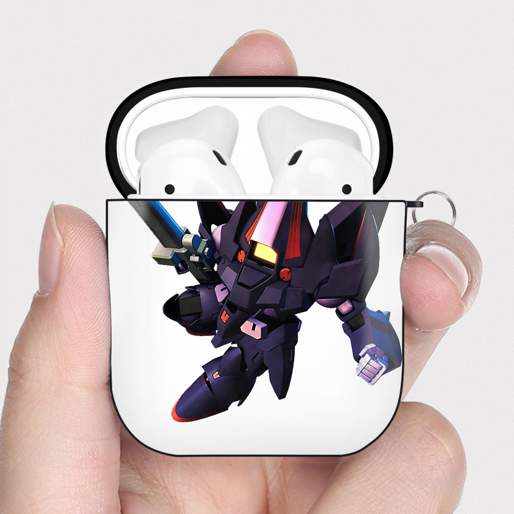 （画像用） 機動戦士ガンダム Mobile Suit Gundam AirPods 第2世代保護ケース ハードシェル ブラック 耐衝撃・防指紋・カラビナ付き