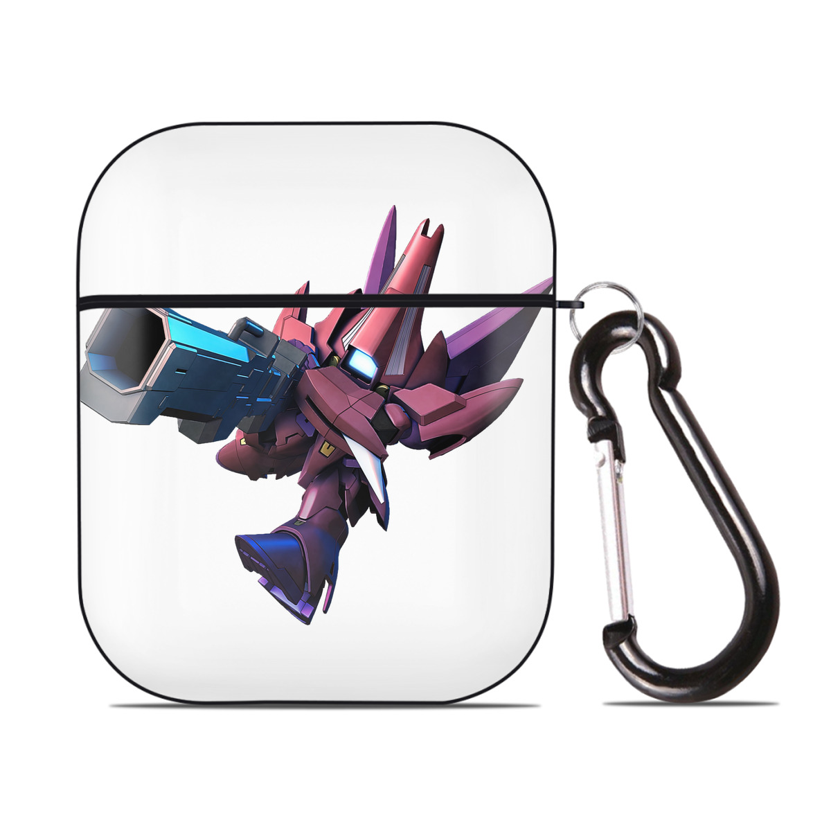 （画像用） 機動戦士ガンダム Mobile Suit Gundam AirPods 第2世代保護ケース ハードシェル ブラック 耐衝撃・防指紋・カラビナ付き