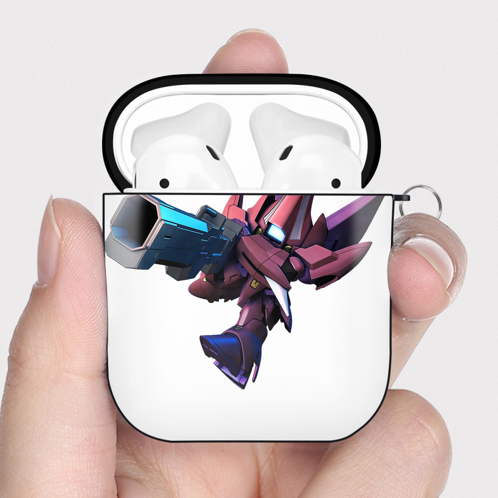 （画像用） 機動戦士ガンダム Mobile Suit Gundam AirPods 第2世代保護ケース ハードシェル ブラック 耐衝撃・防指紋・カラビナ付き