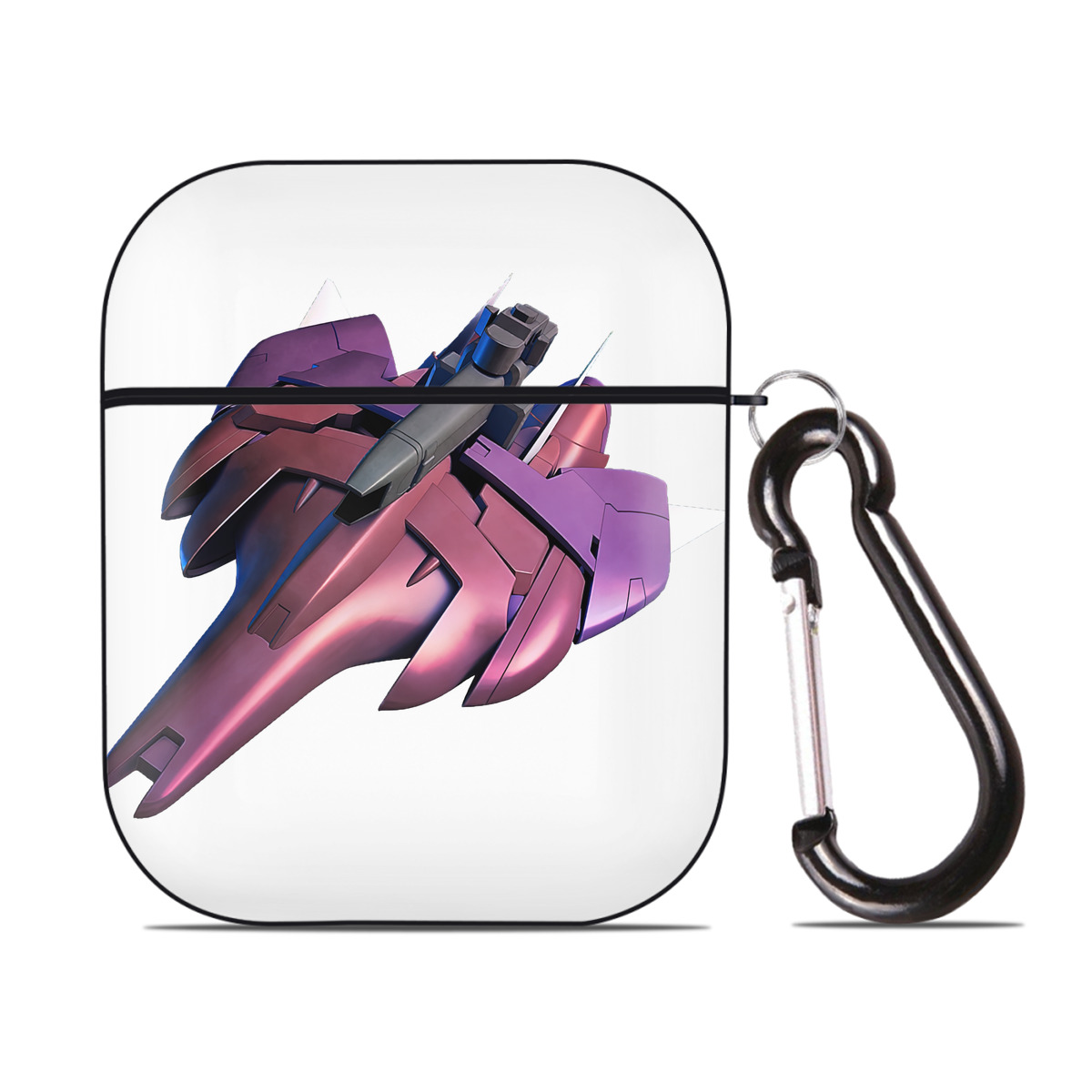（画像用） 機動戦士ガンダム Mobile Suit Gundam AirPods 第2世代保護ケース ハードシェル ブラック 耐衝撃・防指紋・カラビナ付き