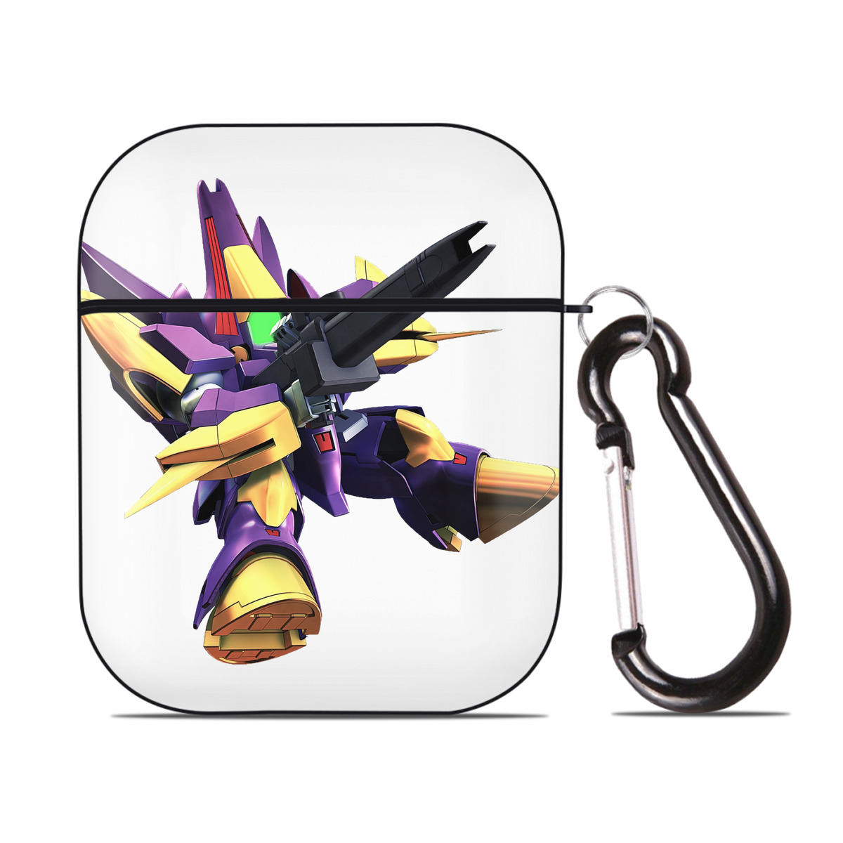 （画像用） 機動戦士ガンダム Mobile Suit Gundam AirPods 第2世代保護ケース ハードシェル ブラック 耐衝撃・防指紋・カラビナ付き
