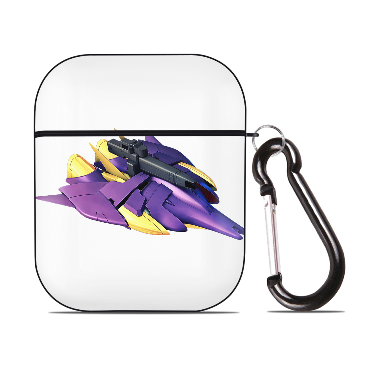 （画像用） 機動戦士ガンダム Mobile Suit Gundam AirPods 第2世代保護ケース ハードシェル ブラック 耐衝撃・防指紋・カラビナ付き