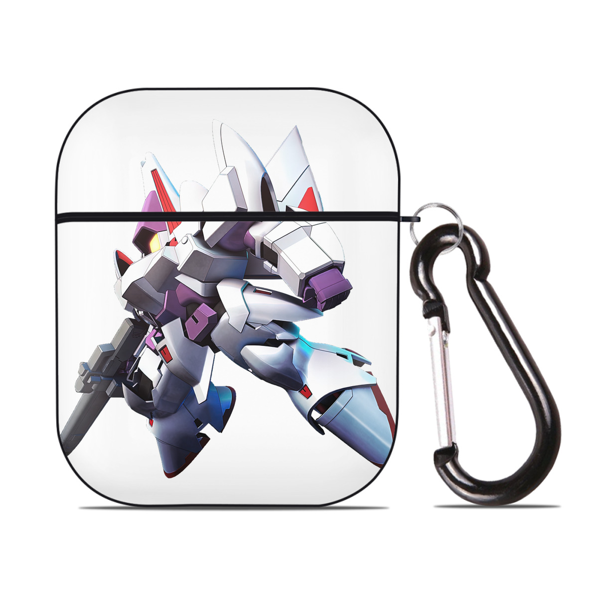 （画像用） 機動戦士ガンダム Mobile Suit Gundam AirPods 第2世代保護ケース ハードシェル ブラック 耐衝撃・防指紋・カラビナ付き