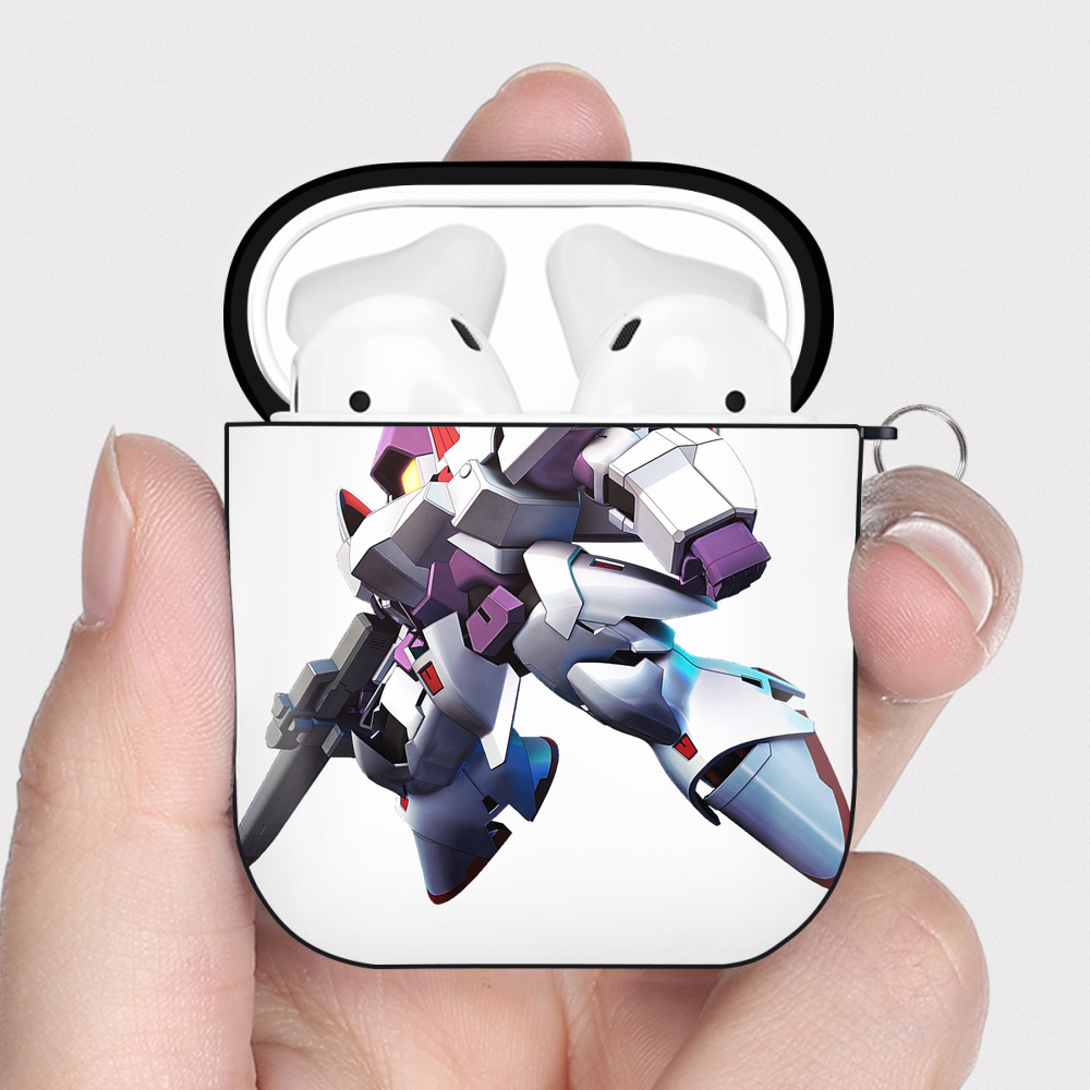 （画像用） 機動戦士ガンダム Mobile Suit Gundam AirPods 第2世代保護ケース ハードシェル ブラック 耐衝撃・防指紋・カラビナ付き
