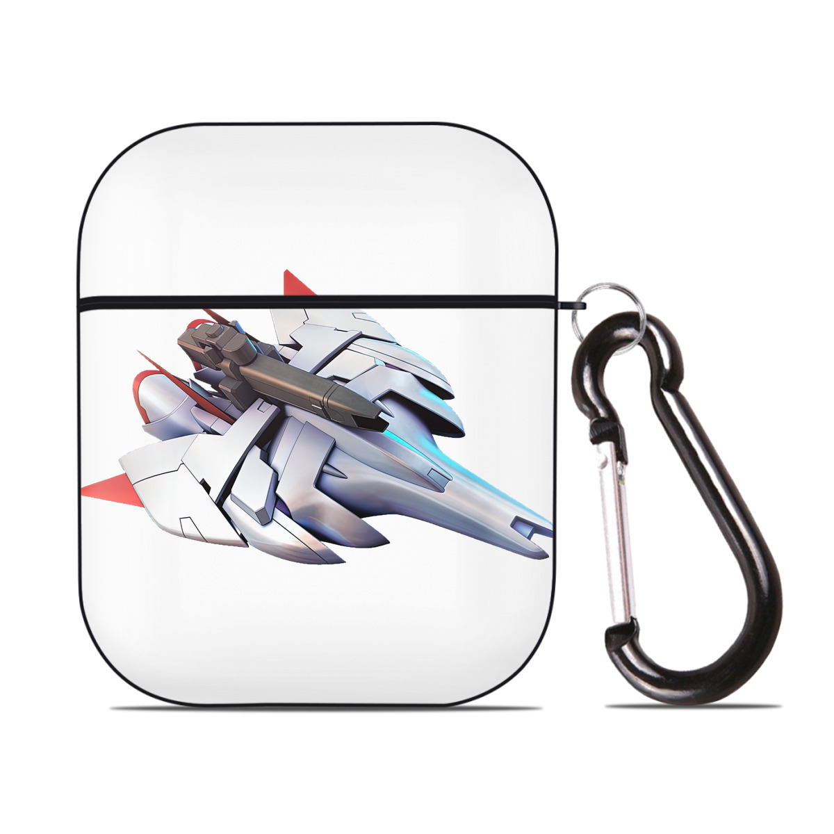 （画像用） 機動戦士ガンダム Mobile Suit Gundam AirPods 第2世代保護ケース ハードシェル ブラック 耐衝撃・防指紋・カラビナ付き