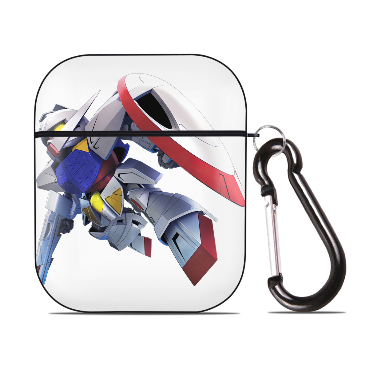 （画像用） 機動戦士ガンダム Mobile Suit Gundam AirPods 第2世代保護ケース ハードシェル ブラック 耐衝撃・防指紋・カラビナ付き