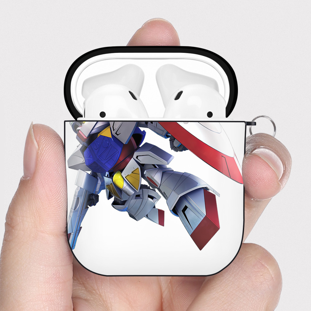 （画像用） 機動戦士ガンダム Mobile Suit Gundam AirPods 第2世代保護ケース ハードシェル ブラック 耐衝撃・防指紋・カラビナ付き