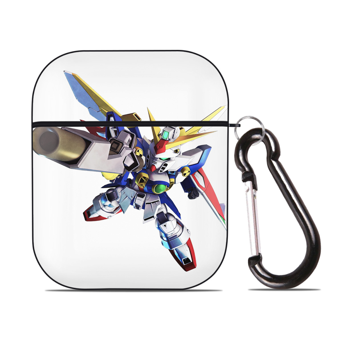 （画像用） 機動戦士ガンダム Mobile Suit Gundam AirPods 第2世代保護ケース ハードシェル ブラック 耐衝撃・防指紋・カラビナ付き