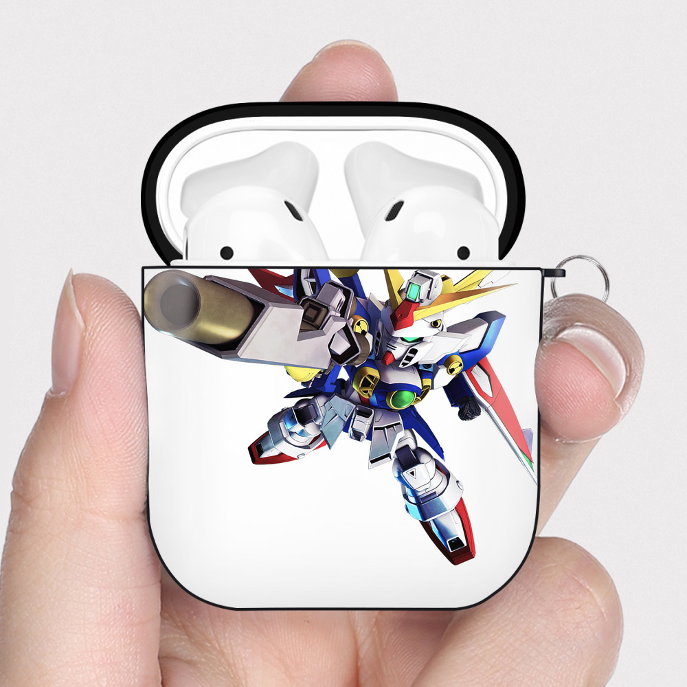 （画像用） 機動戦士ガンダム Mobile Suit Gundam AirPods 第2世代保護ケース ハードシェル ブラック 耐衝撃・防指紋・カラビナ付き