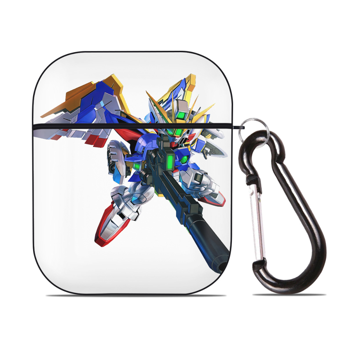 （画像用） 機動戦士ガンダム Mobile Suit Gundam AirPods 第2世代保護ケース ハードシェル ブラック 耐衝撃・防指紋・カラビナ付き