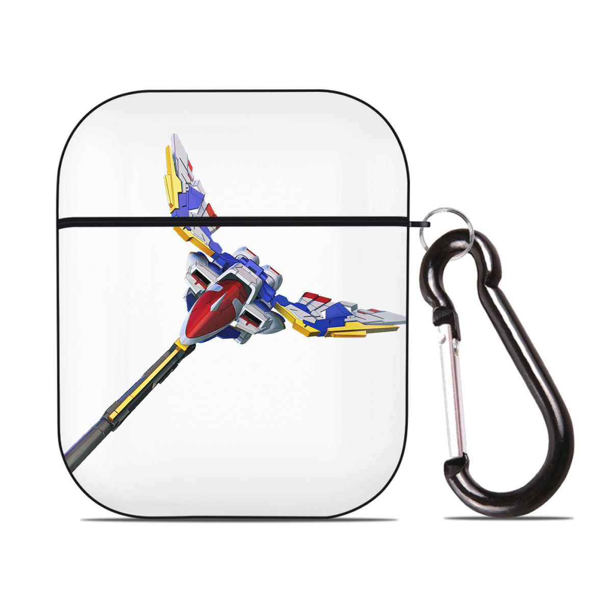 （画像用） 機動戦士ガンダム Mobile Suit Gundam AirPods 第2世代保護ケース ハードシェル ブラック 耐衝撃・防指紋・カラビナ付き